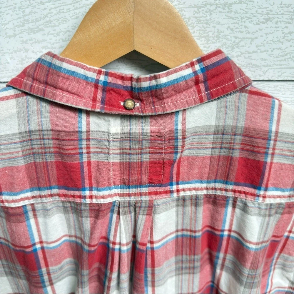 Levi’s | Cotton Red White Blue Plaid Short Sleeve Shirt – Vintage Americana | LG